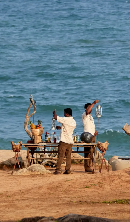 Resplendent Hotel Ceylon Tented Lodge Outdoor cooking on beach