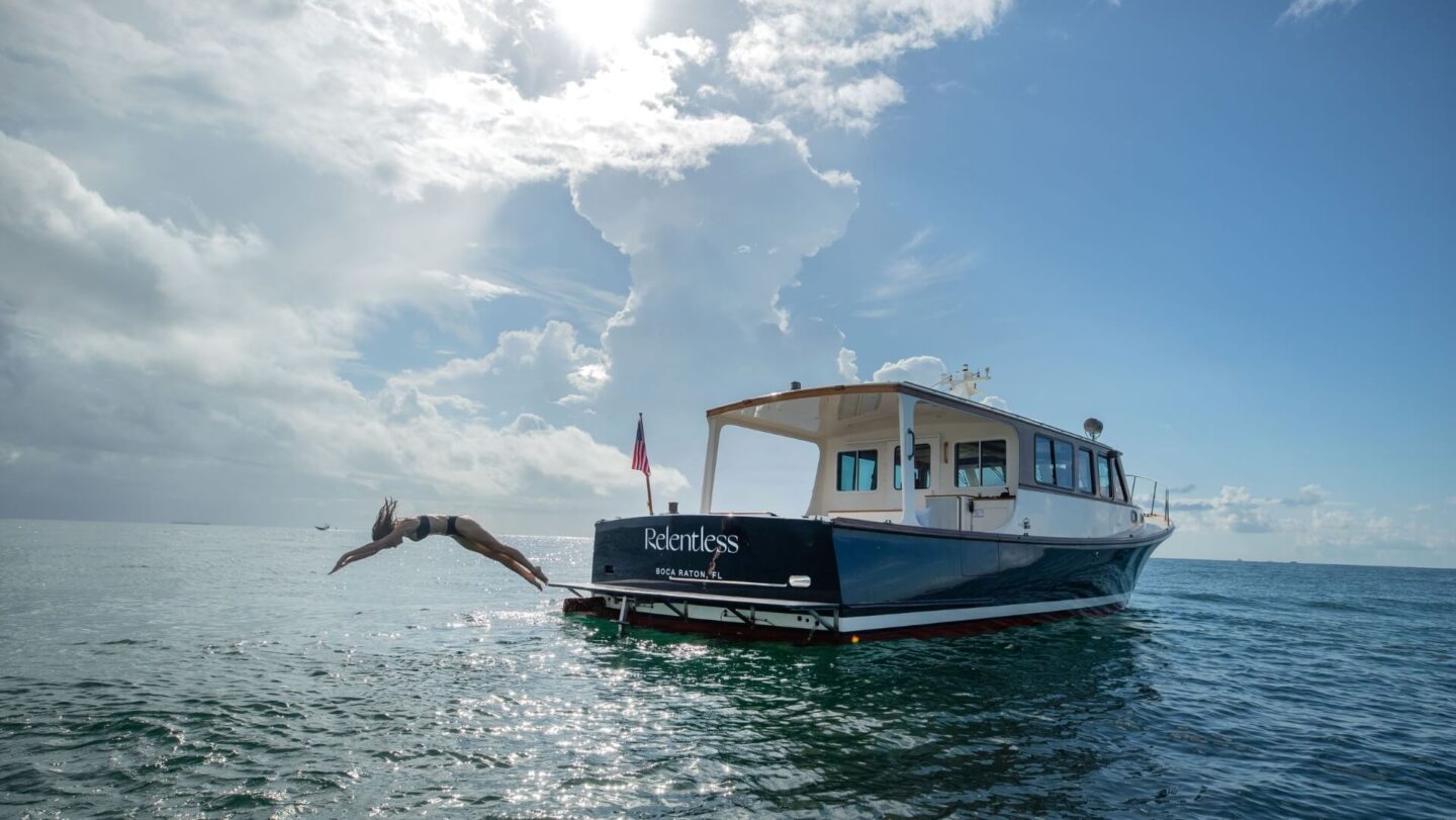 The Boca Raton Relentless River Boat Swimmer