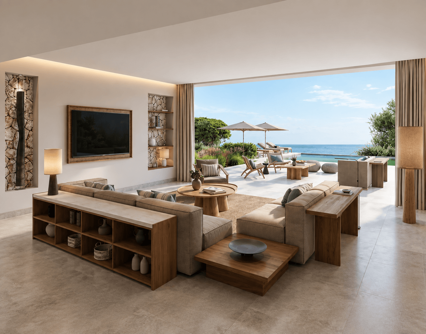 Deluxe Four Bedroom Villa Pr. Pool Sea View, Ikos Odisia. 360m², eight guests.